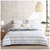Renee Taylor Lenone 100% Cotton Quilt Cover Set Charcoal/White Seersucker King