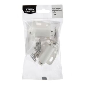 Taskmaster 38mm Push To Open Magnetic Catch White - 2 Pack