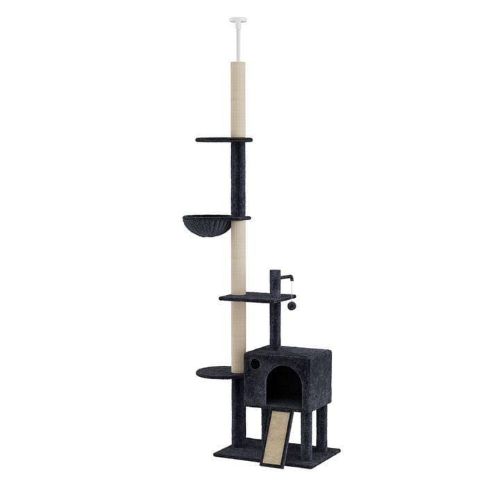 PaWz 275cm Adjustable Height Cat Scratching Tree - Dark Grey