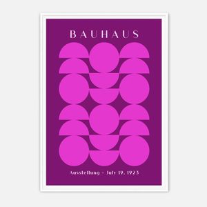 Galrie Bauhaus Geometric Art Print Modern Abstract Poster for Contemporary Spaces, White Frame, 70 x 100cm (28 x 40inch)