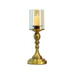 Soga 42cm Gold Candlestick Candle Holder Stand Pillar Glass /iron