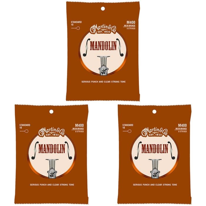 3PK Martin Guitar M400 Mandolin Strings 80/20 Bronze Light Gauge
