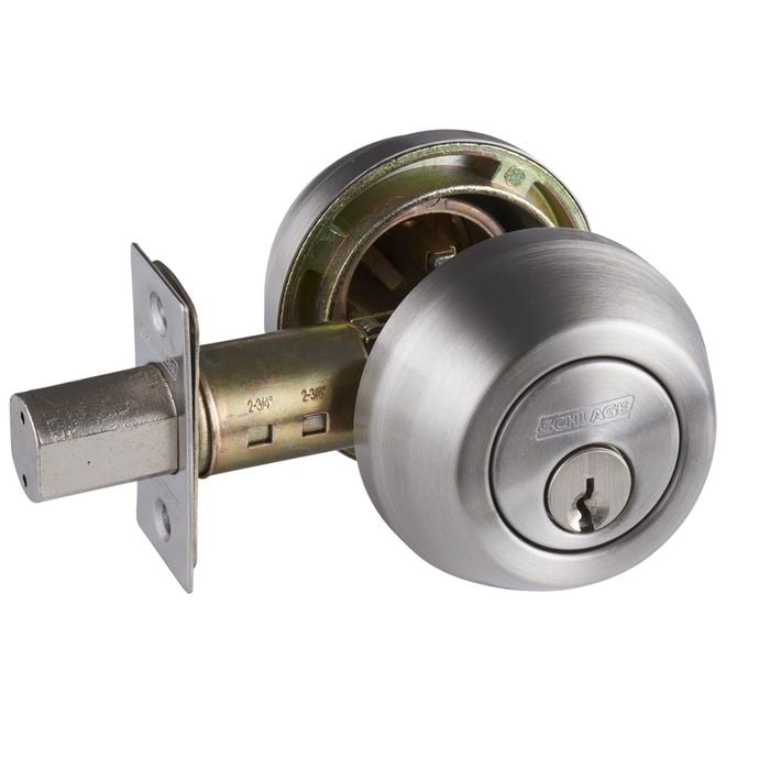 Schlage Satin Nickel Regent Series Denver Single Cylinder And Turn Deadbolt