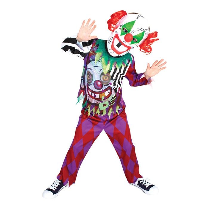 Scary Clown Lenticular Eyes Costume Halloween Dress Up Children/Kids Size 7-8y
