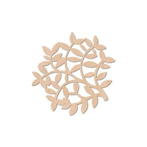 Nord Deco Wooden Coaster Kitchen Decor 10x10cm - Leaves