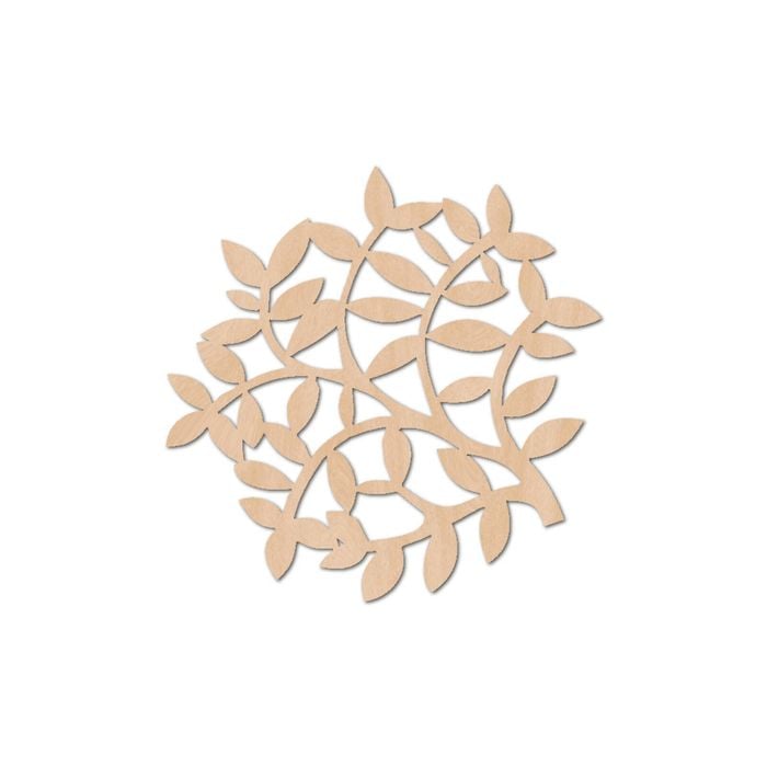 Nord Deco Wooden Coaster Kitchen Decor 10x10cm - Leaves