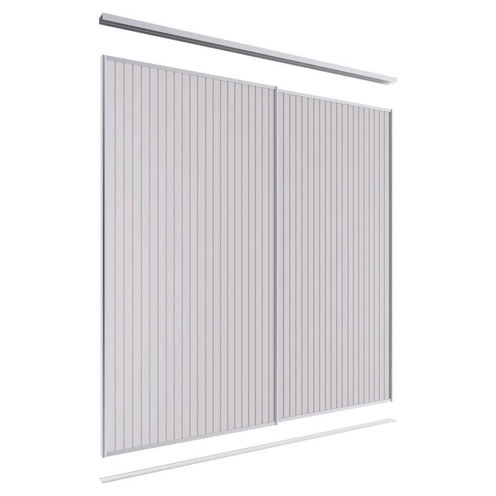 Lugna 2400 x 1801-2400mm Clear Anodised VJ Panel Wardrobe Double Sliding Doors