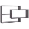 vidaXL Wall Shelves High Gloss Grey Engineered Wood Floating Display Rack