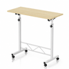 Roomo Height Adjustable Standing Desk, 80x40cm Mobile Laptop Desk with Wheels, Rolling Computer Desk, Light Wood