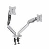 P&P Black Dual Monitor Gas Spring Arm Mount With Full Motion Adjustment And Integrated Cable Management
