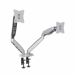 P&P Black Dual Monitor Gas Spring Arm Mount With Full Motion Adjustment And Integrated Cable Management