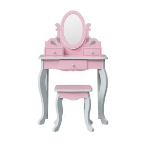 Teamson Kids Little Princess Rapunzel Vanity Playset - Pink / Grey