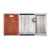 Mondella Rococo Stainless Steel Double Bowl Ledger Sink With Accessories