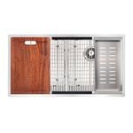 Mondella Rococo Stainless Steel Double Bowl Ledger Sink With Accessories