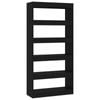vidaXL Book Cabinet/Room Divider Black Engineered Wood Bookcase Home Storage