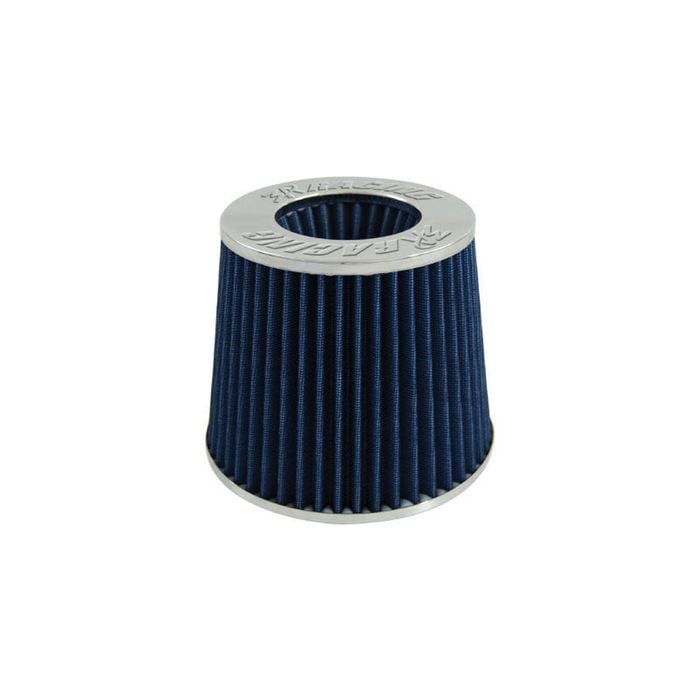 3A Racing 101mm Neck Pod Air Filter, Chrome Top Blue Element