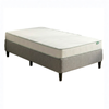 Zinus Single Dark Grey Fabric Bed Base & Mattress Set, Essential Bonnell Inner Spring