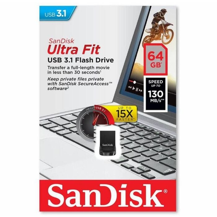 SanDisk Ultra Fit USB 3.1 Flash Drive 64GB SDCZ430-G46