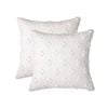 Catzon 2 Pcs Rhombic Jacquard Pillowcases Soft Square Cushion Cover for Couch-White