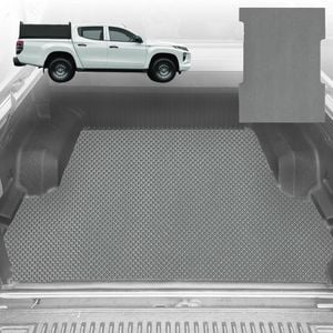 6D Diamond Ute Tub Mat for Mitsubishi Triton Double Cab (MQ-MR) 2015-2023 (with Spray On Liner or No Liner) - Grey