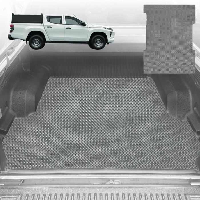 6D Diamond Ute Tub Mat for Mitsubishi Triton Double Cab (MQ-MR) 2015-2023 (with Spray On Liner or No Liner) - Grey