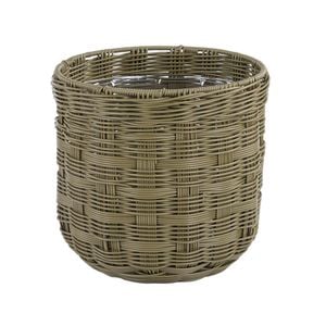 Astin Sinclair 300 x 280mm Burn Olive Poly Rattan Checked Basket Planter Medium