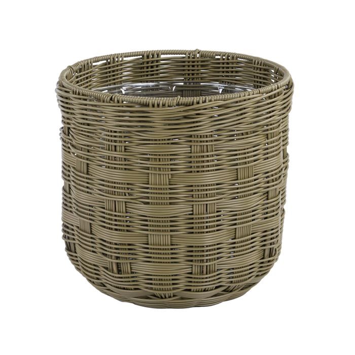 Astin Sinclair 300 x 280mm Burn Olive Poly Rattan Checked Basket Planter Medium