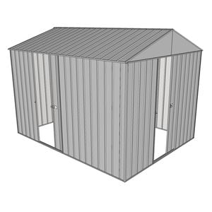 Build-a-Shed 2.3 x 3.0 x 2.3m Front Gable Two Single Sliding Doors Shed - Zinc