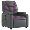 vidaXL Massage Recliner Chair Reclining Armchair Single Sofa Grey Faux Leather