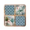 Ladelle Panama Mango Wood Square Sectional Serving Platter Reusable Food Tray