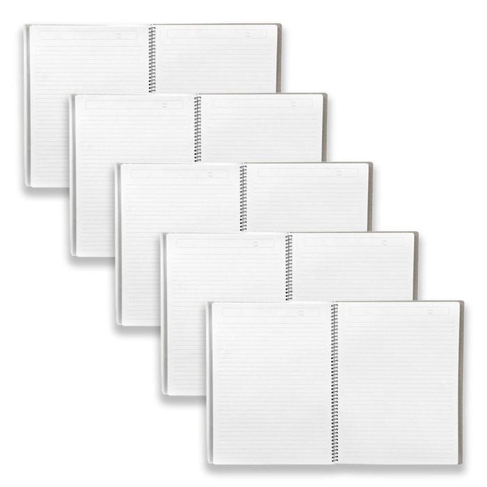 5pc Colourhide 5 Subject A4 Spiral Notebook Writing Stationery 250-page Black