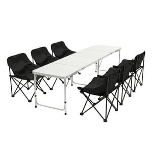 Weisshorn 7pc Camping Table Chair Set Outdoor Folding Aluminium Portable Picnic