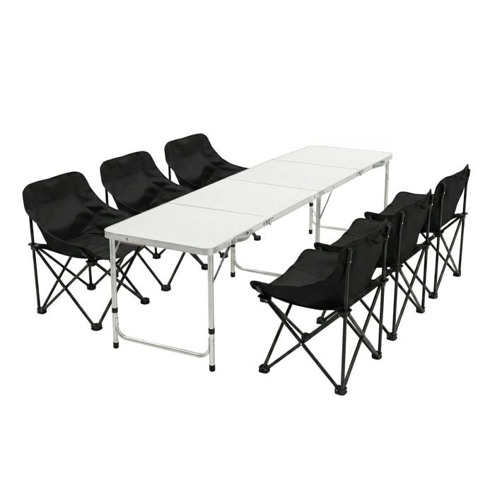 Weisshorn 7pc Camping Table Chair Set Outdoor Folding Aluminium Portable Picnic