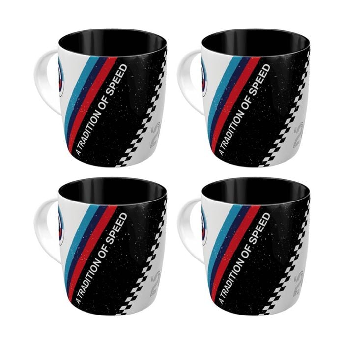 4x Nostalgic-art Ceramic Coffee Mug Bmw Motorsport Retro Design 330ml