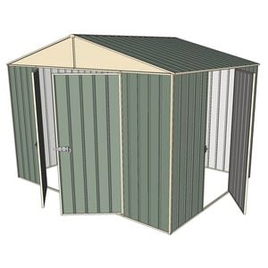Build-a-Shed 3.0 x 2.3 x 2.3m Double Hinge and Single Sliding Door Shed - Green