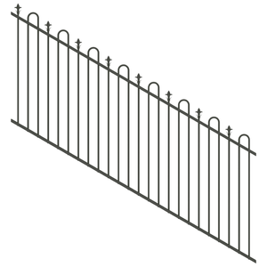ProtectorAl 1201-2400W x 1200H Woodland Grey Loop & Spear Top Pool Fence Panel Raked 16-30º