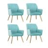 Oikiture 4x Armchair Blue Fabric