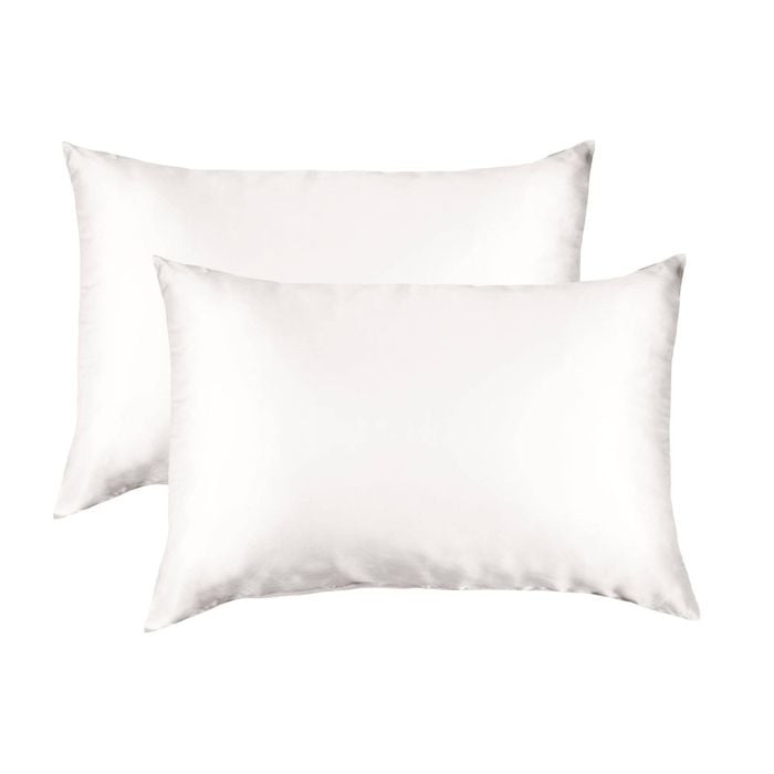 Royal Comfort Mulberry Soft Silk Pillowcase Twin Pack Ivory Standard