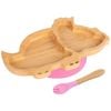 Bamboo Dinosaur Baby Weaning Plate & Fork Set