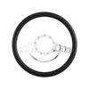 Cal Custom 14" Classic Billet Aluminium Steering Wheel, Black Leather Half-Wrap