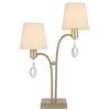 Telbix Malvern Vintage Table Desk Lamp Light Metal Crystal Fabric Antique Silver Satin
