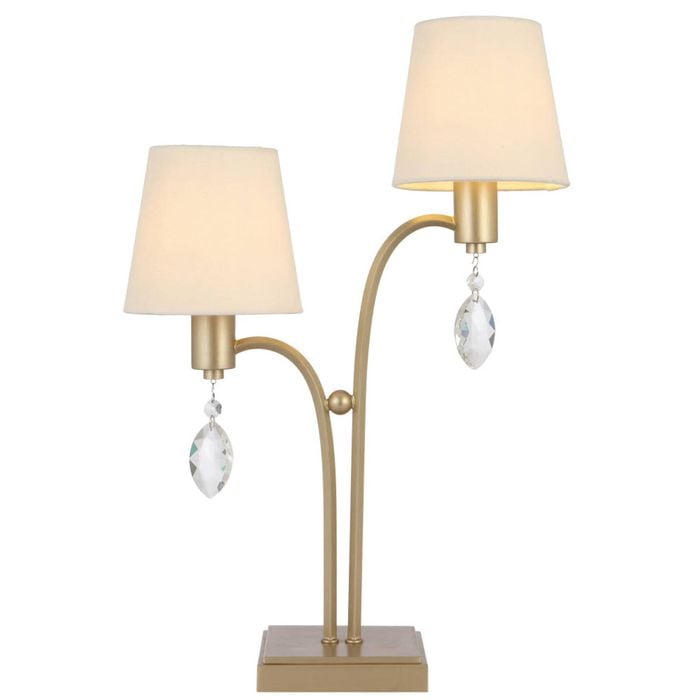 Telbix Malvern Vintage Table Desk Lamp Light Metal Crystal Fabric Antique Silver Satin