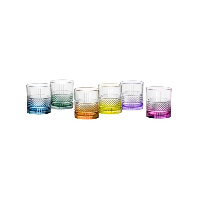RCR Brilliante Coloured DOF Tumbler 337ml - Set 6