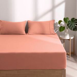 Dreamaker Superfine Washed Microfibre Combo Fitted Sheet Set Pink Clay King Bed
