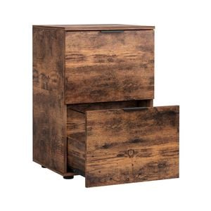Artiss Filing Cabinet Rustic Brown 2 Drawer