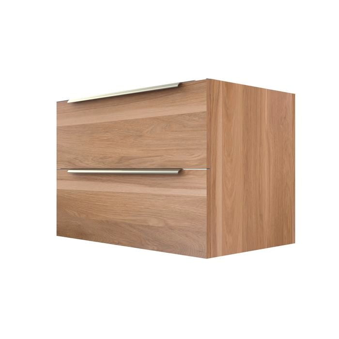 Stein 900 x 450 x 810mm Light Select Wall Hung Silver Integrated Handle Vanity - Cabinet Only