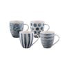 Bundanoon New Bone China Coffee & Tea Mugs - 500ml Water Colour Blues