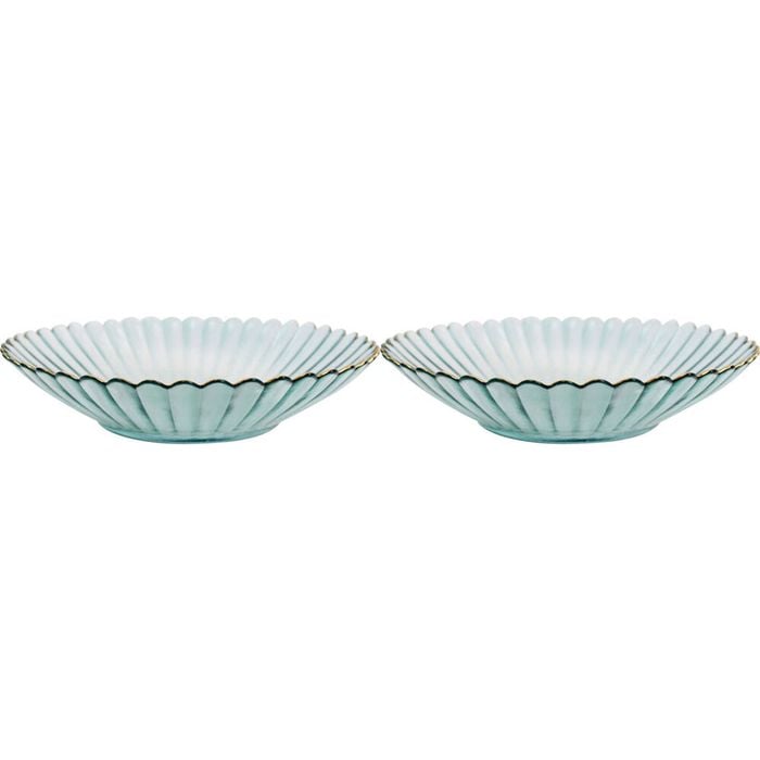 2PK LVD Glass Dish Decorative Home/Dining Tableware Large Mist/Gold