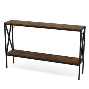 Costway Metal Console Table 2-tier Sofa Side Stand