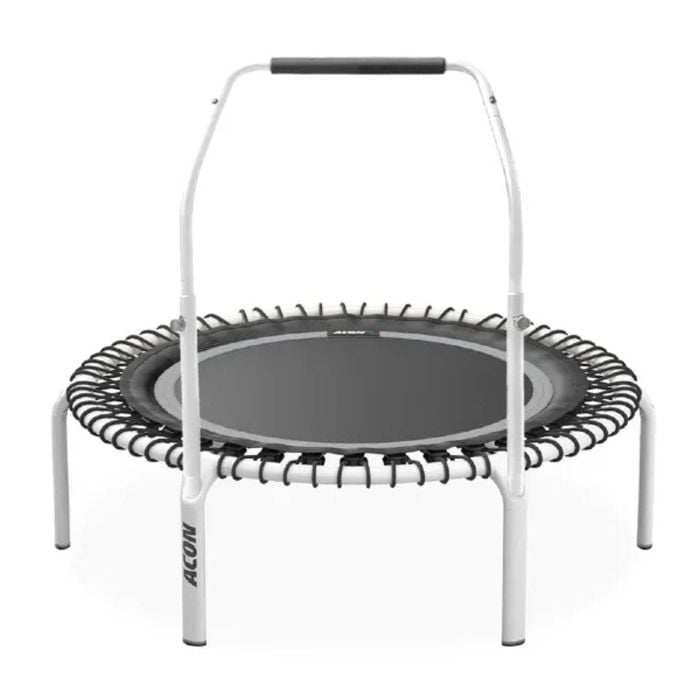 Acon Fit 1.12m 44in Round Rebounder Fitness Trampoline With Handlebar White
